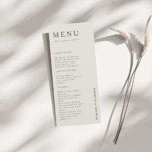 BROOKLYN Elegant Serif Mariage Dîner Menu