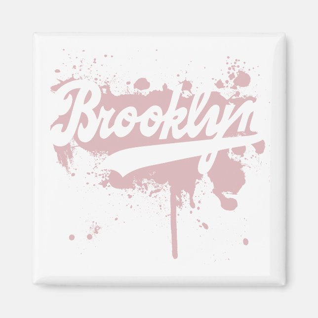 Brooklyn peint en aimant rose (Devant)