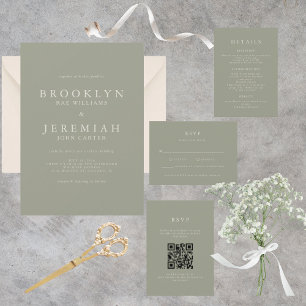 BROOKLYN Sage Faire-part de mariage moderne