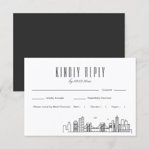 Brooklyn Skyline Wedding RSVP avec choix de repas