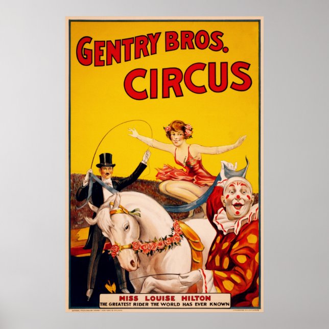 Bros. Poster de cirque ft. Miss Louise Hilton (Devant)