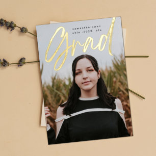 Brosse à huile d'or Grad Faire-part photo moderne