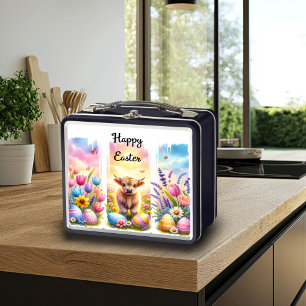Brosse artistique Highland Cow Lunchbox de Pâques