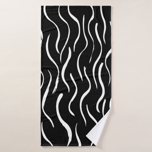 Brosse le motif de grunge. Blanc et noir.abstrait, (Serviette de bain)