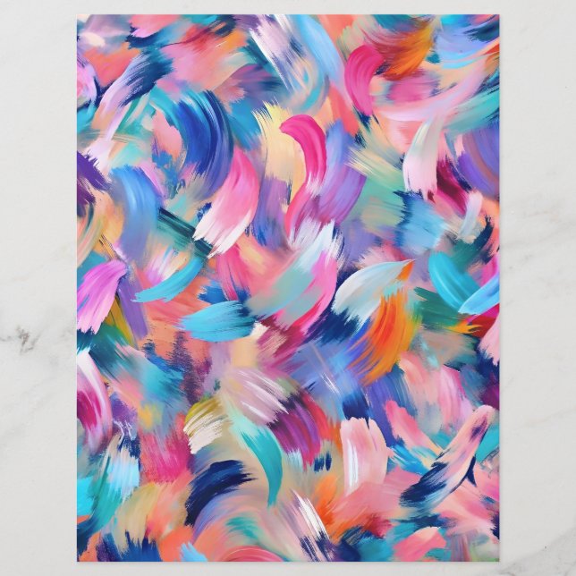 Brosse rose colorée traits papier scrapbook (Devant)