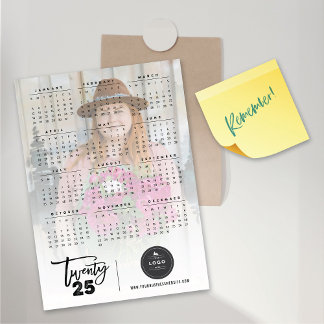 Brosse Script 2025 Calendrier Photo Carte magnétiq