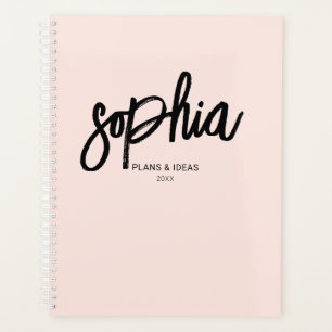 Brosse Script Calligraphie Girl Blush Pink Planner