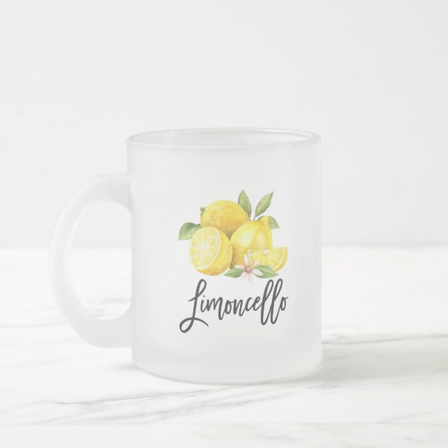 Brosse Script Limoncello Citrons Verre Dépoli Mug (Gauche)