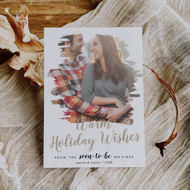 Brossé Tan Chaleureux voeux Carte photo (Créateur téléchargé)
