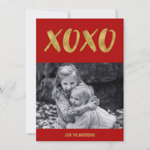 Brossé XOXO Gold Foil Valentin Carte photo