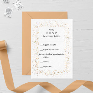 Brosses de bronze Confetti mariage carte RSVP