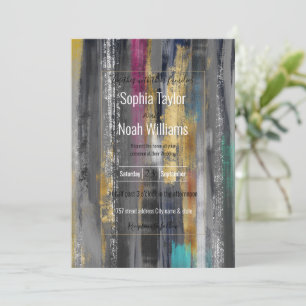 Brosses en or gris moderne Peinture Abstraite