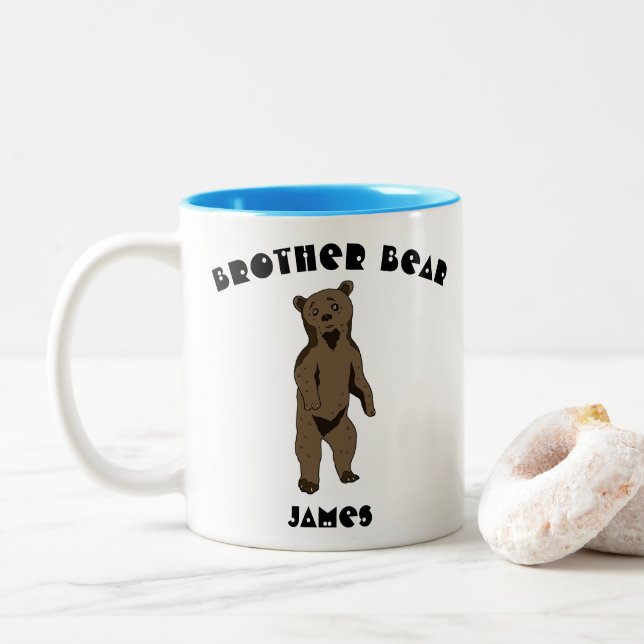Brother Bear Mug personnalisée à deux tons (Avec donut)
