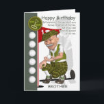 Brother Golfer Carte de voeux d'anniversaire avec<br><div class="desc">Brother Golfer Carte de voeux d'anniversaire avec Humour</div>