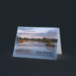 Brother, lac à l'aube Carte d'anniversaire<br><div class="desc">Une belle photo d'un lac à l'aube avec des nuages réfléchissant dans l'eau. Une excellente façon de souhaiter un joyeux anniversaire à quelqu'un. Copyright Norma Cornes.</div>