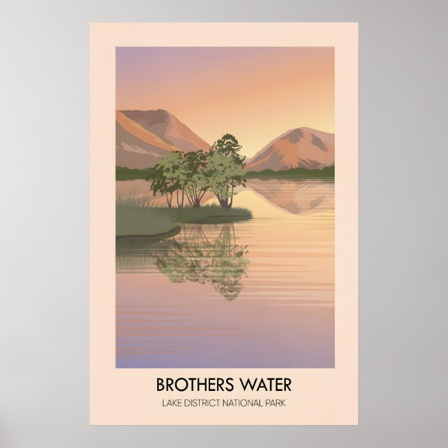 Brothers Water Affiche de voyage dans le Lake Dist (Devant)