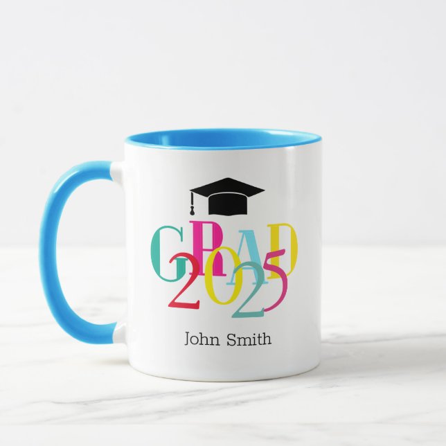 Brouillard coloré GRAD 2024 Custom Graduation Mug (Gauche)