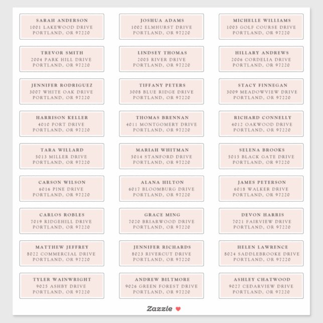 Brouiller | Étiquettes de adresse individuels (Feuille)