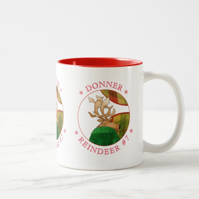 BROUILLON ROUGE DONNER REINDEER Mug à deux tons (Droit)