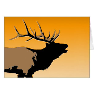 Brouillonnant Bull Elk au coucher du soleil Art or