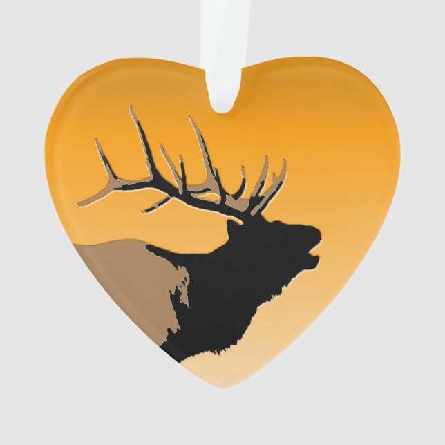 Brouillonnant Bull Elk au coucher du soleil Art or (dos)
