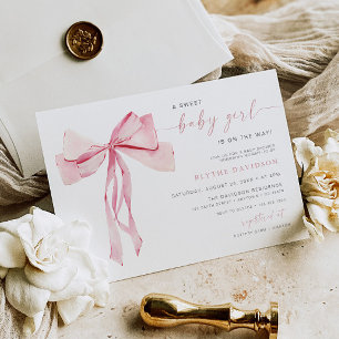 Broussailler Baby shower Invitation Girl rose Ruba