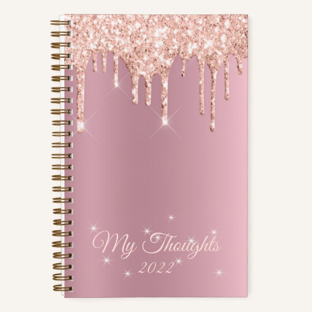 Broussailler Rose Gold Parties scintillant Journal (Recto)