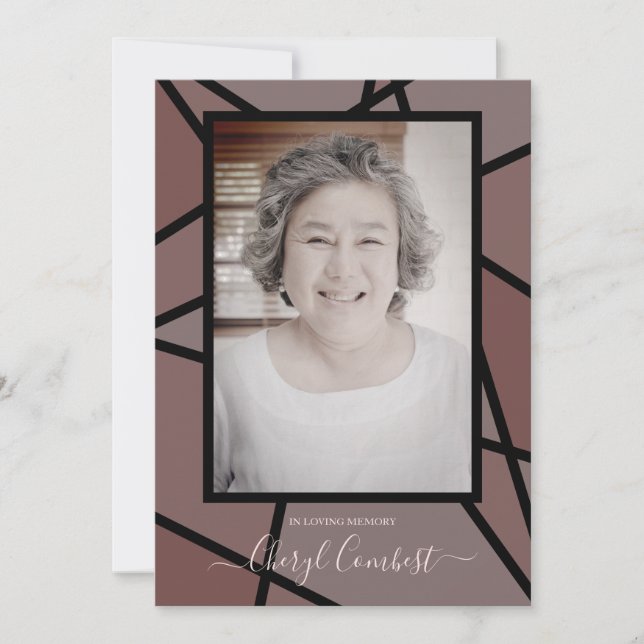 Brown Abstrait En Mémoire Amoureuse Funérailles (Devant)