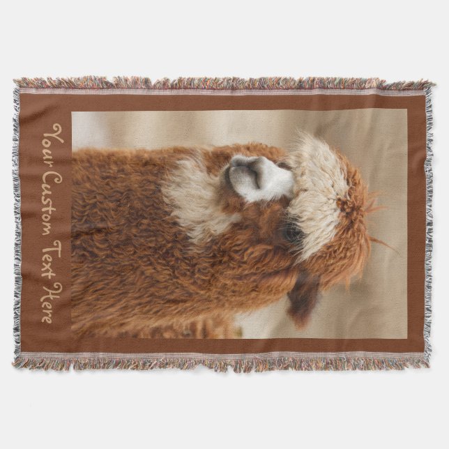 Brown Alpaca coutume lancer couverture (Devant)