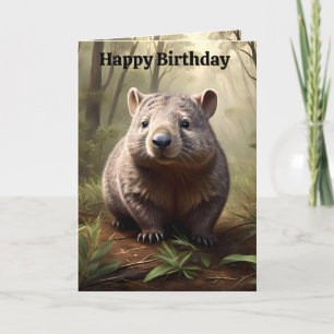 Brown Australie Wombat, carte d'anniversaire