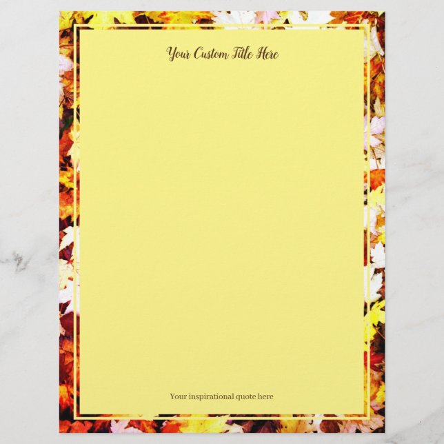 Brown automne feuilles photo mariage papier papete (Devant)