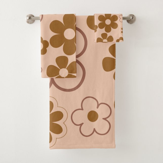 Brown Automne Retro Y2K Hippie Flower Motif (En situation)