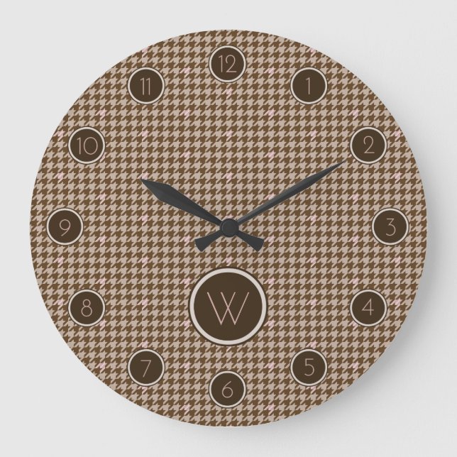 Brown avec horloge en pied de cheminée Rose Gold A (Recto)