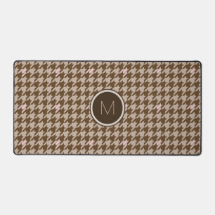 Brown avec Houndstooth d'accentuation or Rose
