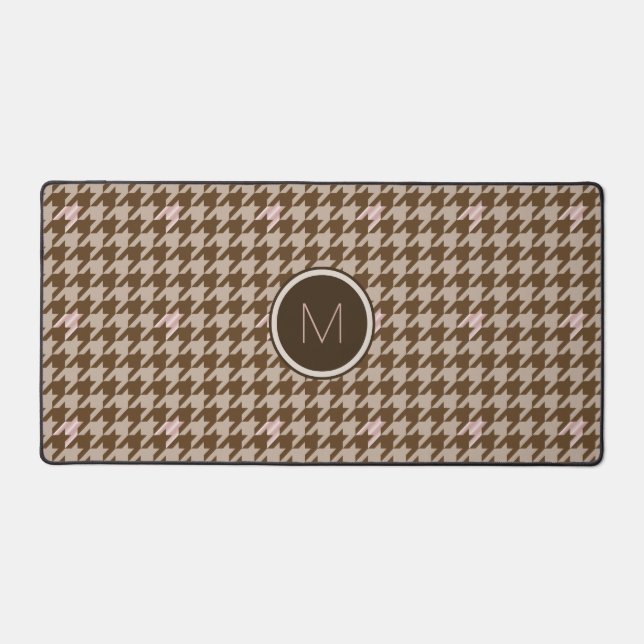 Brown avec Houndstooth d'accentuation or Rose (Recto)