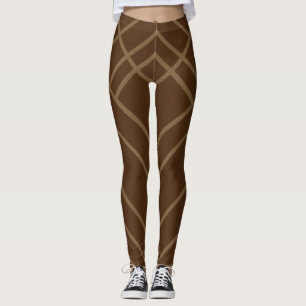 Brown avec leggings à rayures d'or