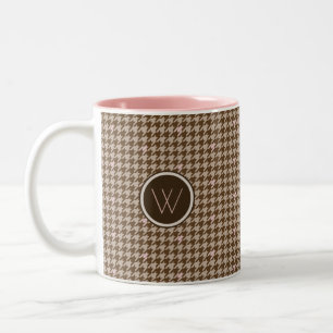 Brown avec Rose or Accent Houndstooth Mug