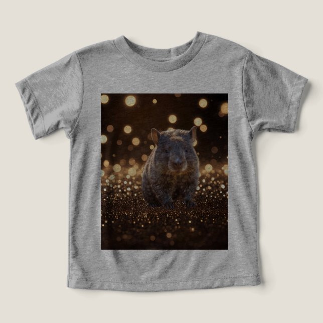 Brown Baby Wombat Sur Brown Bokeh Bliss, (Design Recto)