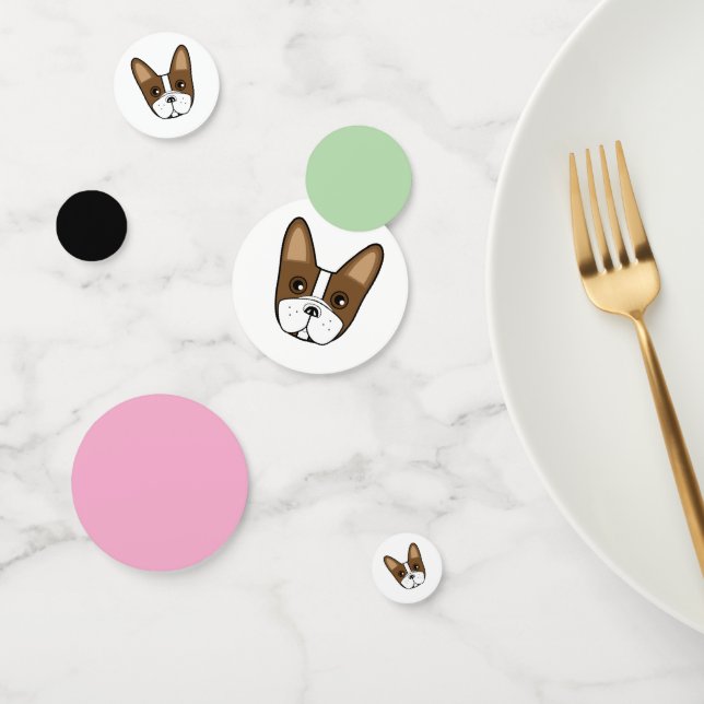 Brown bande française Bulldog Face Table Confetti (Groupe)