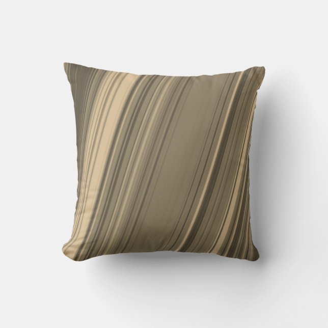 Brown, beige et gris Rustique Lignes Coussin (Recto)