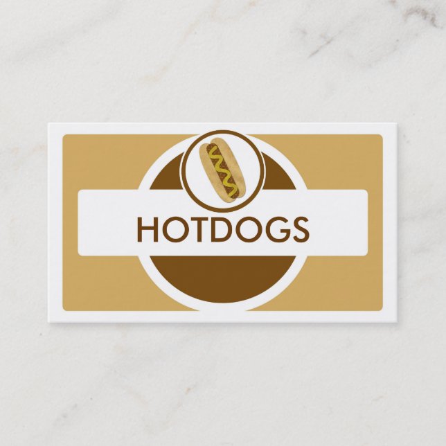 Brown beige thème hotdog cartes de visite (Devant)