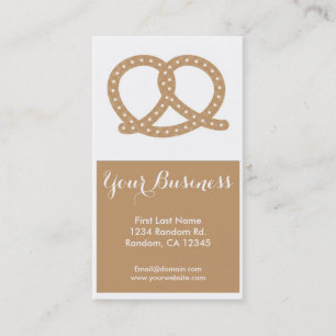 Brown blanc bretzel cartes de visite personnalisab