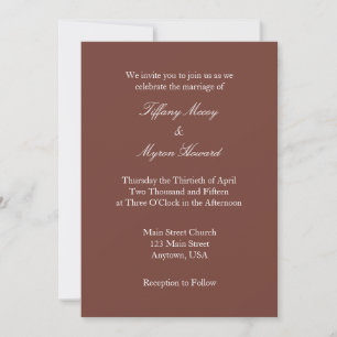 Brown blanc clair Faire-part de mariage simple