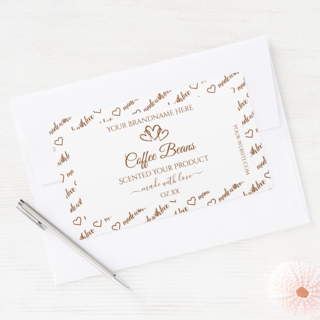 Brown Blanc Cloud Frame produit Étiquettes Coeurs (Enveloppe)