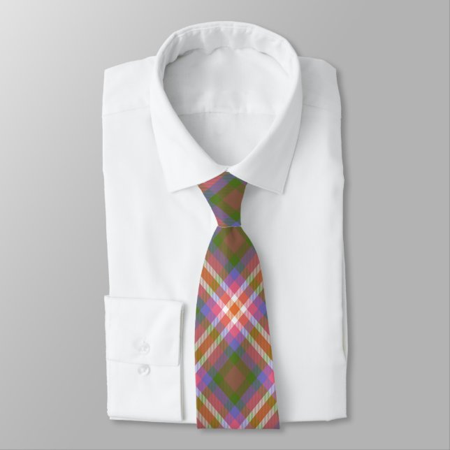 Brown, Bleu, Rose & Blanc Tarten Cravate hommes (Attaché)