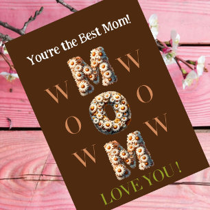 BROWN carte mère de jour avec foto, police fleurie