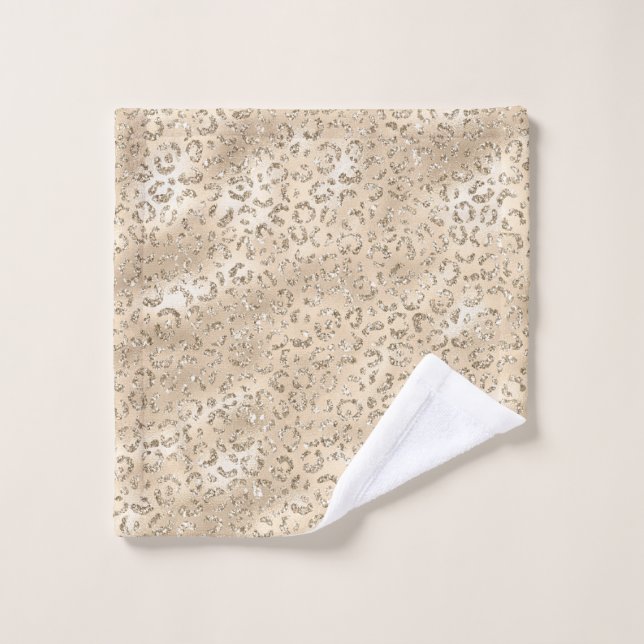 Brown Cheetah Leopard Skin Imprimer Motif Animal (Gant de toilette)
