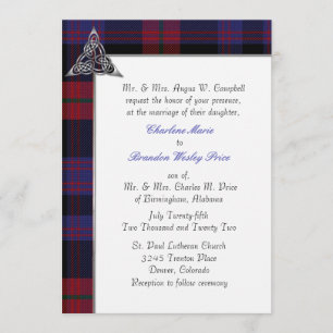Brown Clan Tartan Plaid Faire-part de mariage