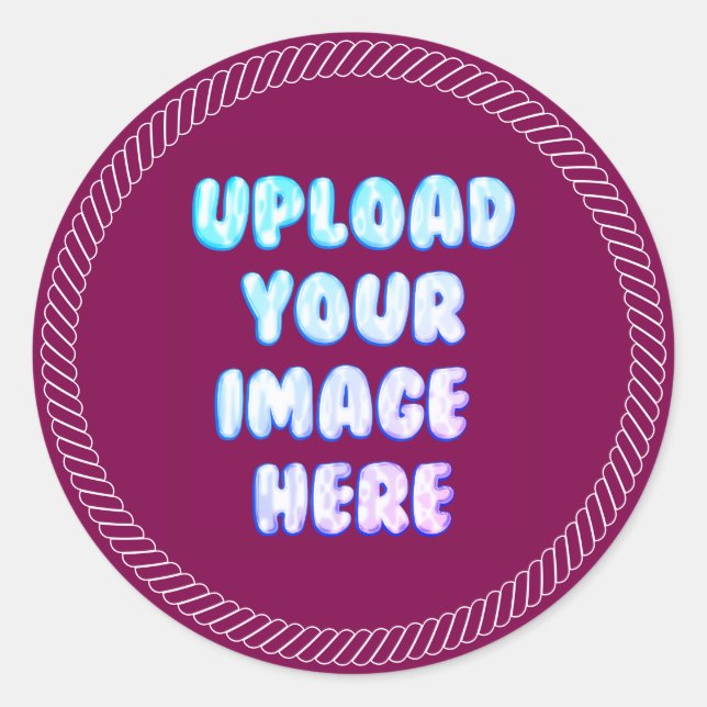 Brown Classic Round Sticker with a Business Logo (Devant)