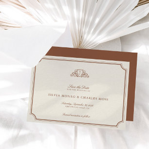 Brown classique/Ecru Mariage Monogramme Enregistre